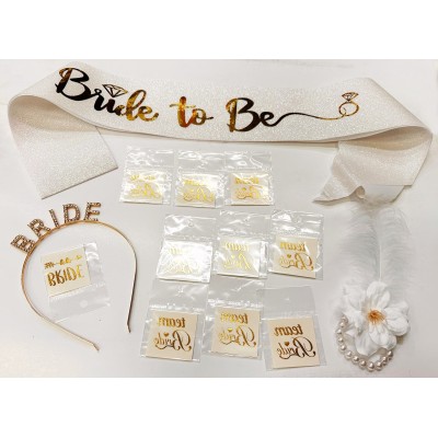 Altın Renk Bride Partisi Seti 13 Parça Altın Renk Bride Partisi Seti 13 Parça
