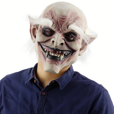 Korku Zombi Maskesi Beyaz Saçlı Lateks Vampir Maskesi Korku Zombi Maskesi Beyaz Saçlı Lateks Vampir Maskesi