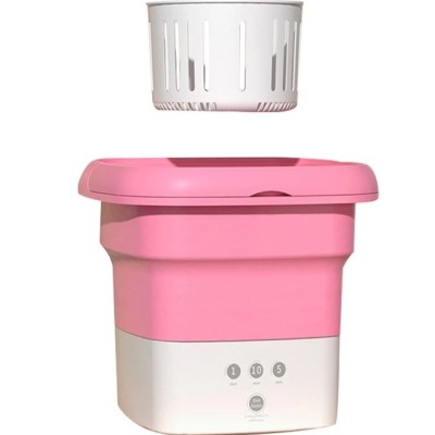 Pembe Katlanabilir Mini Çamaşır Makinesi Pembe Katlanabilir Mini Çamaşır Makinesi