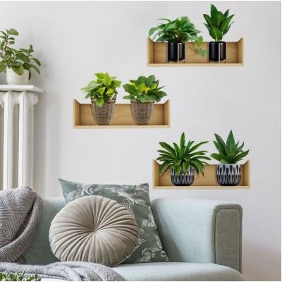 Raflı Bitki Tasarımlı Yapışkanlı Sticker 20*30 cm 3lü Set Raflı Bitki Tasarımlı Yapışkanlı Sticker 20*30 cm 3lü Set