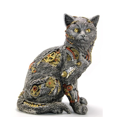 Steampunk Polyester Kedi Figürü Model 2 Steampunk Polyester Kedi Figürü Model 2