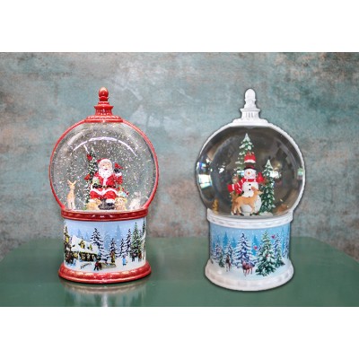Kardan Adam Ve Noel Babalı Işıklı Müzikli Kar Küresi Kardan Adam Ve Noel Babalı Işıklı Müzikli Kar Küresi