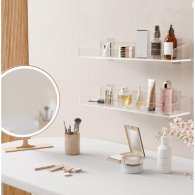 2'li Şık ve Minimalist Tasarımlı Şeffaf Duvar Rafı 2'li Şık ve Minimalist Tasarımlı Şeffaf Duvar Rafı