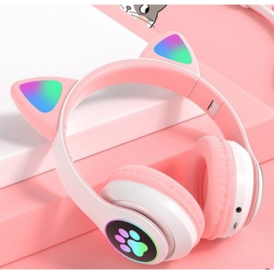 Kedi Figürlü Bluetooth Kulaklık Pembe Renkli Kedi Figürlü Bluetooth Kulaklık Pembe Renkli