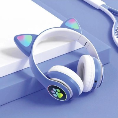 Kedi Figürlü Bluetooth Kulaklık Mavi Renkli Kedi Figürlü Bluetooth Kulaklık Mavi Renkli