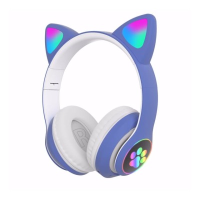 Kedi Figürlü Bluetooth Kulaklık Mavi Renkli Kedi Figürlü Bluetooth Kulaklık Mavi Renkli