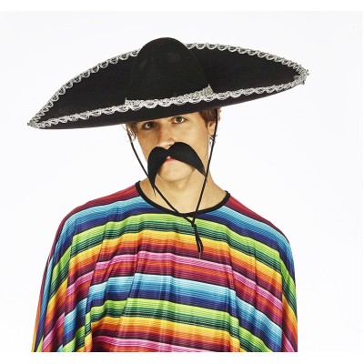 Sombrero Meksika Şapkası Gümüş Şeritli Yetişkin Boy Sombrero Meksika Şapkası Gümüş Şeritli Yetişkin Boy