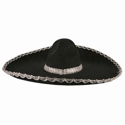 Sombrero Meksika Şapkası Gümüş Şeritli Yetişkin Boy Sombrero Meksika Şapkası Gümüş Şeritli Yetişkin Boy