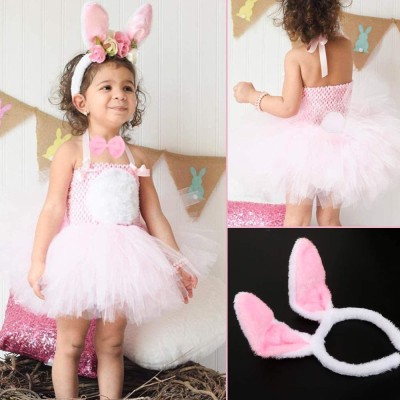 Tavşan Kostüm Seti Taç Papyon Kuyruk Pembe Renk Tavşan Kostüm Seti Taç Papyon Kuyruk Pembe Renk