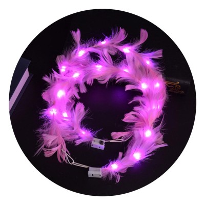 Led Işıklı RGB 3 Fonksiyonlu Otrişli Parti Tacı Pembe Renk Led Işıklı RGB 3 Fonksiyonlu Otrişli Parti Tacı Pembe Renk
