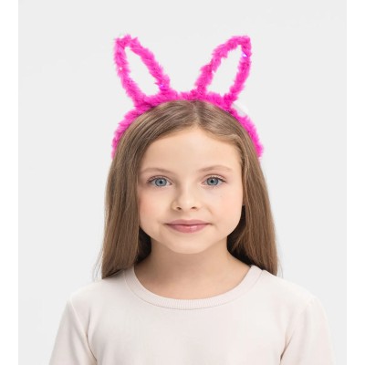 Led Işıklı Peluş Tavşan Kulak Taç Şeker Pembesi Led Işıklı Peluş Tavşan Kulak Taç Şeker Pembesi