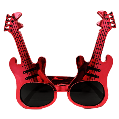 Kırmızı Renk Gitar Şekilli Parti Gözlüğü Kırmızı Renk Gitar Şekilli Parti Gözlüğü
