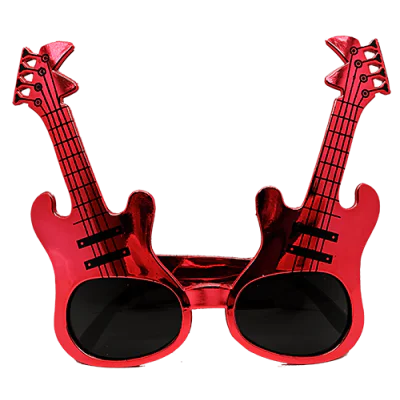 Kırmızı Renk Gitar Şekilli Parti Gözlüğü Kırmızı Renk Gitar Şekilli Parti Gözlüğü