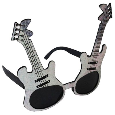 Gümüş Renk Gitar Şekilli Parti Gözlüğü Gümüş Renk Gitar Şekilli Parti Gözlüğü