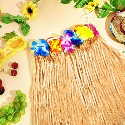 Yetişkin ve Çocuk Uyumlu Saman Renk Hawaii Etek 12 Adet Yetişkin ve Çocuk Uyumlu Saman Renk Hawaii Etek 12 Adet