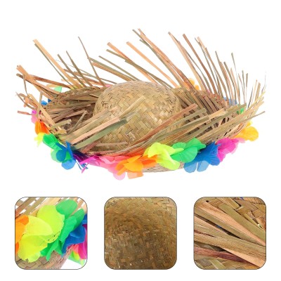 Natural Renkli Püsküllü Örme Hasır Hawaii Şapka Natural Renkli Püsküllü Örme Hasır Hawaii Şapka