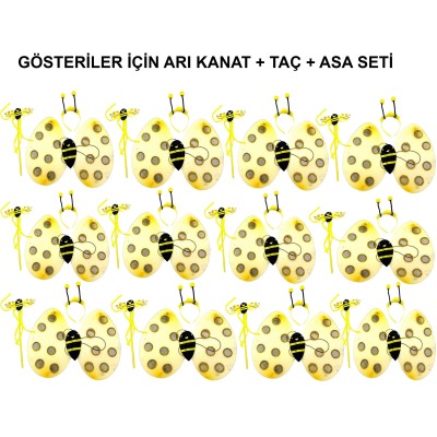 Okul Gösterileri için Arı Seti 12 Adet - Taç, Kanat, Asa Okul Gösterileri için Arı Seti 12 Adet - Taç, Kanat, Asa