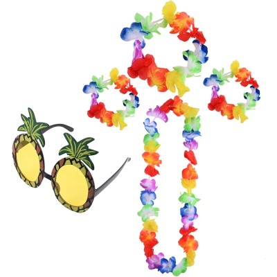Renkli Ananas Gözlük, Taç, Kolye ve Bileklik Seti Renkli Ananas Gözlük, Taç, Kolye ve Bileklik Seti