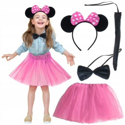 Minnie Kostüm Seti (Pembe Tütü Etek + Pembe Taç + Papyon + Kuyruk) Minnie Kostüm Seti (Pembe Tütü Etek + Pembe Taç + Papyon + Kuyruk)
