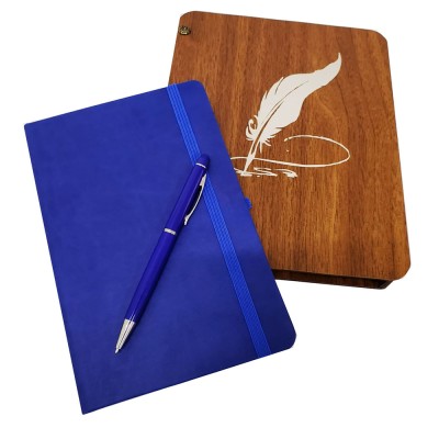 Ahşap Kutulu Defter ve Kalem Seti Ahşap Kutulu Defter ve Kalem Seti