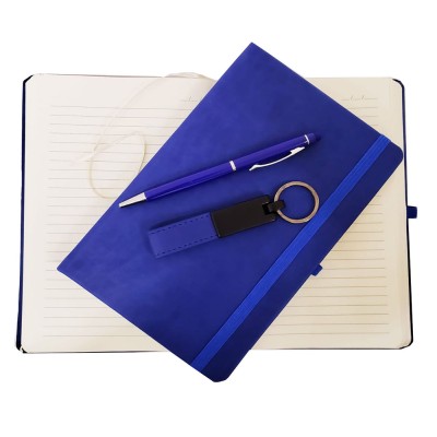 Mavi Deri Defter, Anahtarlık ve Tükenmez Kalem Seti Mavi Deri Defter, Anahtarlık ve Tükenmez Kalem Seti