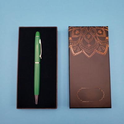 Mandala Desenli Kutulu Yeşil Touchpen Tükenmez Kalem Mandala Desenli Kutulu Yeşil Touchpen Tükenmez Kalem