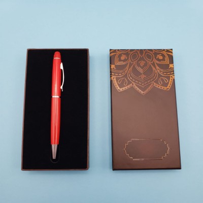 Mandala Desenli Kutulu Kırmızı Touchpen Tükenmez Kalem Mandala Desenli Kutulu Kırmızı Touchpen Tükenmez Kalem
