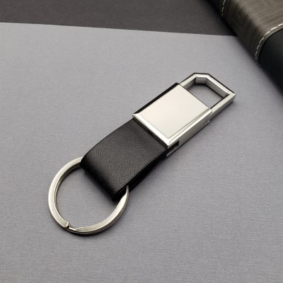 Deri Siyah Gümüş Metal Anahtarlık Deri Siyah Gümüş Metal Anahtarlık