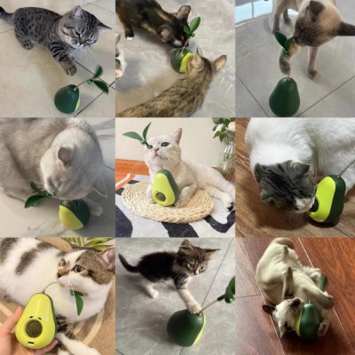Avokado Şeklinde Kedi Naneli ve Mama Hazneli Kedi Oyuncağı Avokado Şeklinde Kedi Naneli ve Mama Hazneli Kedi Oyuncağı
