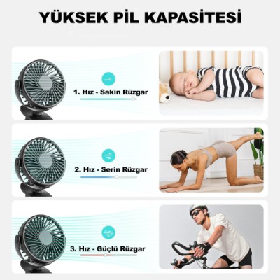 Masaüstü Şarjlı Klipsli Portatif Fan Masaüstü Şarjlı Klipsli Portatif Fan