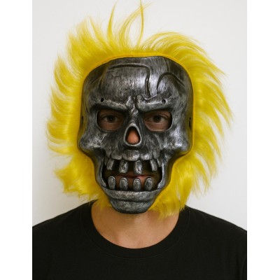 Wild Skull - Metal Kafatası Sarı Saçlı İskelet Maske Wild Skull - Metal Kafatası Sarı Saçlı İskelet Maske