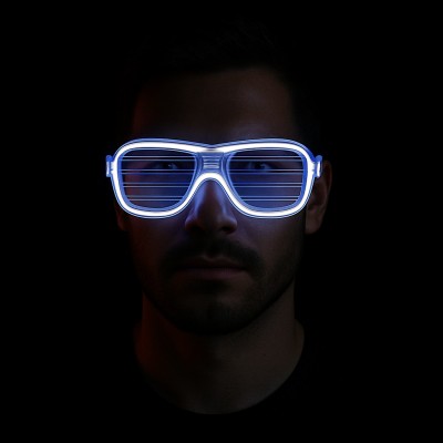 Beyaz Led Işıklı Parti Gözlüğü - Neon 3 Modlu Beyaz Led Işıklı Parti Gözlüğü - Neon 3 Modlu