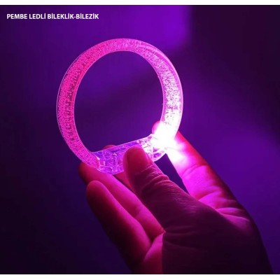 Pembe Led Işıklı Baskı Yapılabilen Pilli Bileklik Bilezik Pembe Led Işıklı Baskı Yapılabilen Pilli Bileklik Bilezik