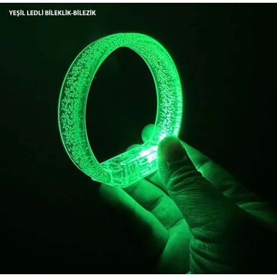 Yeşil Led Işıklı Baskı Yapılabilen Pilli Bileklik Bilezik Yeşil Led Işıklı Baskı Yapılabilen Pilli Bileklik Bilezik