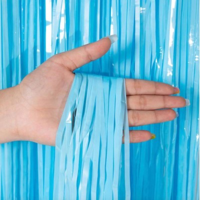 Soft Mavi Püsküllü Kapı Perdesi Soft Mavi Püsküllü Kapı Perdesi