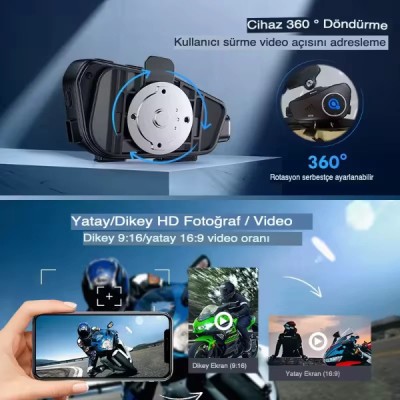 Q28 Kameralı Motosiklet Kask Kulaklığı Q28 Kameralı Motosiklet Kask Kulaklığı