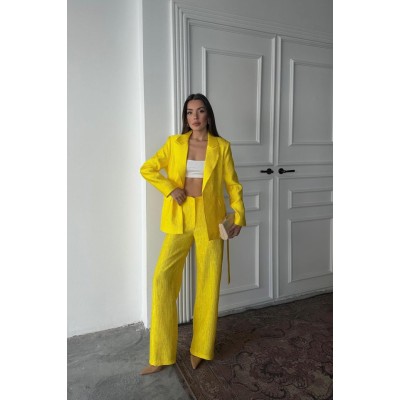 Neon Beli Kuşaklı Ceket Ve Pantolon Parlak Takım Neon Beli Kuşaklı Ceket Ve Pantolon Parlak Takım