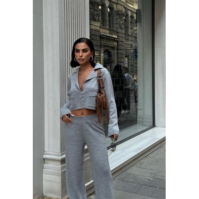 Nancy Kruveze Yaka Crop Takım 9954 - 25 Nancy Kruveze Yaka Crop Takım 9954 - 25