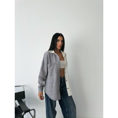 CHANEL PARÇALI GÖMLEK - Mavi-Ekru CHANEL PARÇALI GÖMLEK - Mavi-Ekru