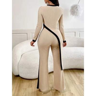 Kadın Uzun Kollu Bisiklet Yaka Asimetrik Kesim Bluz şardonlu Kaşkorse Bluz Ve Pantolon Ikili Takım Kadın Uzun Kollu Bisiklet Yaka Asimetrik Kesim Bluz şardonlu Kaşkorse Bluz Ve Pantolon Ikili Takım