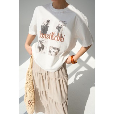 Baskılı T-Shirt - Krem Baskılı T-Shirt - Krem