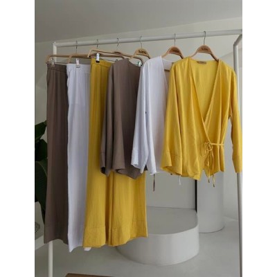 Kruvaze Model Klasik Pantolonlu Çupra Keten Takım 10191 Kruvaze Model Klasik Pantolonlu Çupra Keten Takım 10191