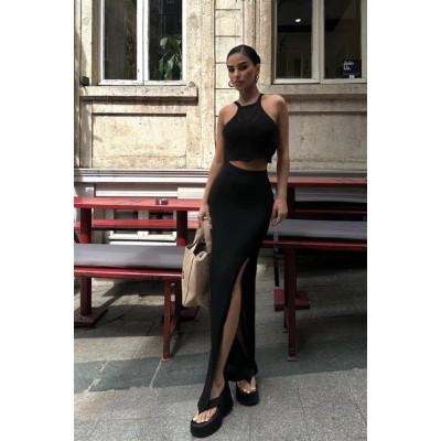 Elena Yırtmaç Detay Crop Takım 9834 Elena Yırtmaç Detay Crop Takım 9834