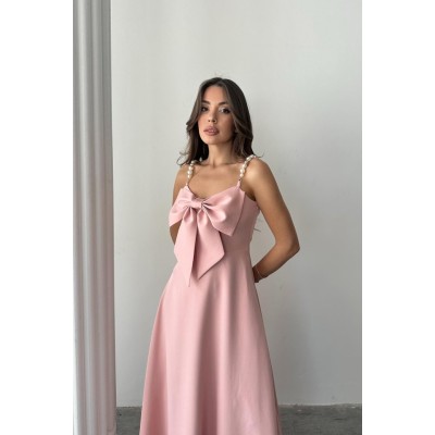 Pembe İnci Askı Detaylı Elbise Pembe İnci Askı Detaylı Elbise