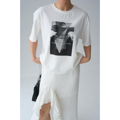 Resim Baskılı T-Shirt - Krem Resim Baskılı T-Shirt - Krem