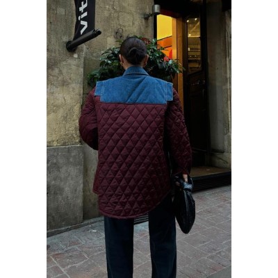 Denim Garnili Kapitone Ceket 7071 Denim Garnili Kapitone Ceket 7071