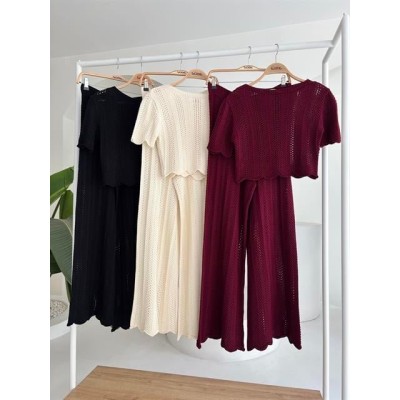 Triko Bluz Pantolon İkili Takım 10084-025 Triko Bluz Pantolon İkili Takım 10084-025