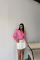 CROP POPLİN GÖMLEK YAKA KENAR DANTEL DETAYLI - Pembe CROP POPLİN GÖMLEK YAKA KENAR DANTEL DETAYLI - Pembe