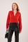 Saten Crop Model Kırmızı Gömlek Saten Crop Model Kırmızı Gömlek