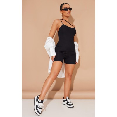 Kadın Asimetrik Askılı Mini Kaşkorse Bodycon Tulum Kadın Asimetrik Askılı Mini Kaşkorse Bodycon Tulum